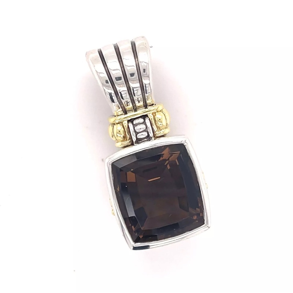 LAGOS S/S 18K gold Smoky Quartz pendant